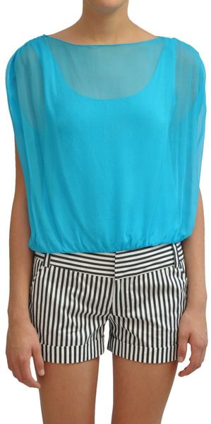 Alice + Olivia Silk Chiffon Top - Lyst