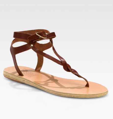 Ancient Greek Sandals Ismene Leather Tstrap Sandals in Brown | Lyst