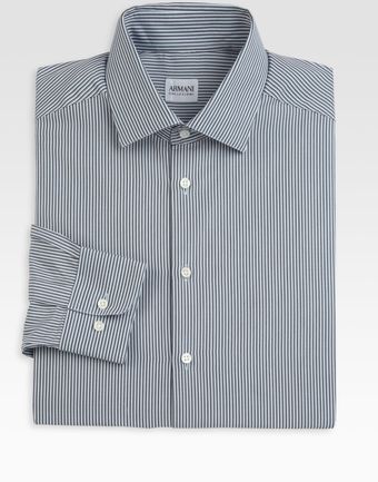 Armani Double Stripe Dress Shirt - Lyst