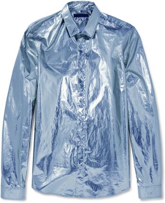 Burberry Prorsum Slimfit Metallic Cotton Shirt - Lyst