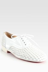 Christian Louboutin Freddy Studded Patent Leather Laceup Oxfords