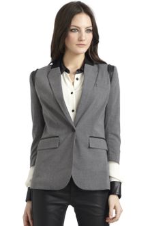 Cut 25 By Yigal Azrouel Leather trim Crepe Jacket - Lyst