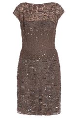 Elie Saab Cap Sleeve Full Beaded Shirt Dress