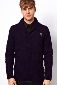 G-star Raw Jumper New Borre Shawl Collar Cable - Lyst