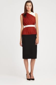 Giambattista Valli Color-Block Drape Dress - Lyst