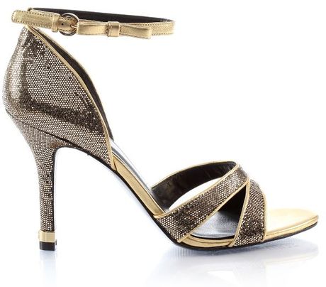 gold guess strappy sandals