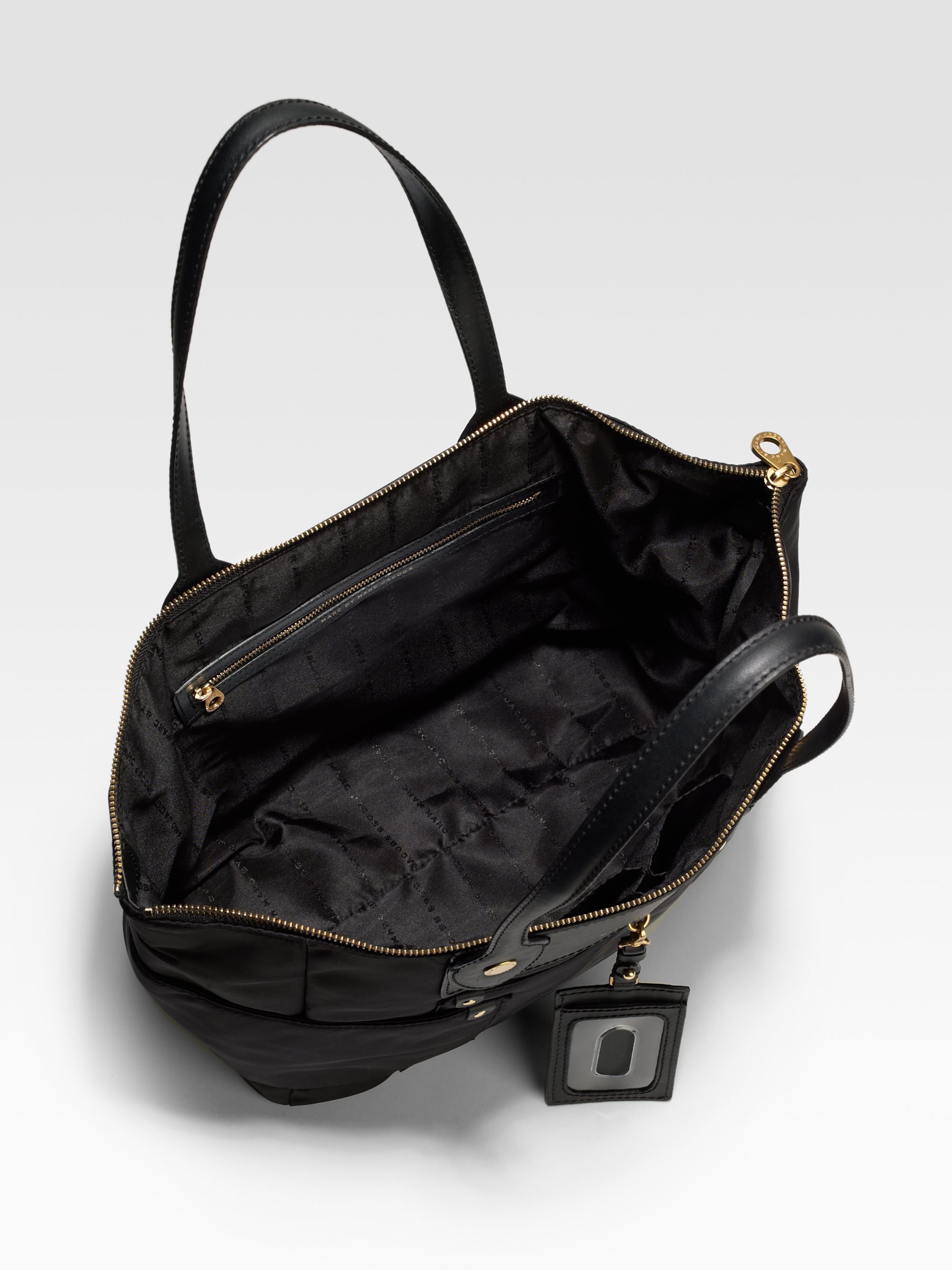 Marc By Marc Jacobs Nylon Leather Tote Bag in Black | Lyst