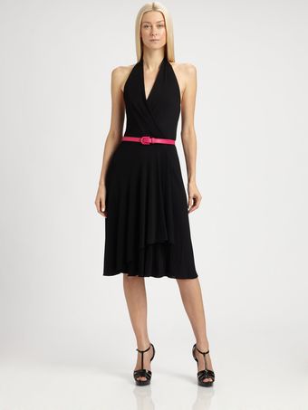 Ralph Lauren Black Label Melia Satin Jersey Wrap Dress - Lyst