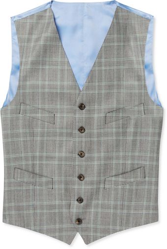 Richard James Prince Of Wales Check Wool Suit Waistcoat - Lyst