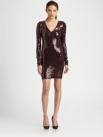 Robert Rodriguez Sequined V-neck Dress - Lyst