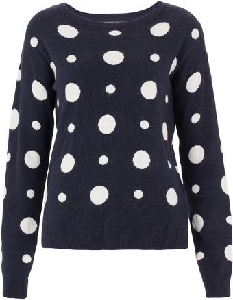 Topshop Knitted Spot Sweat - Lyst