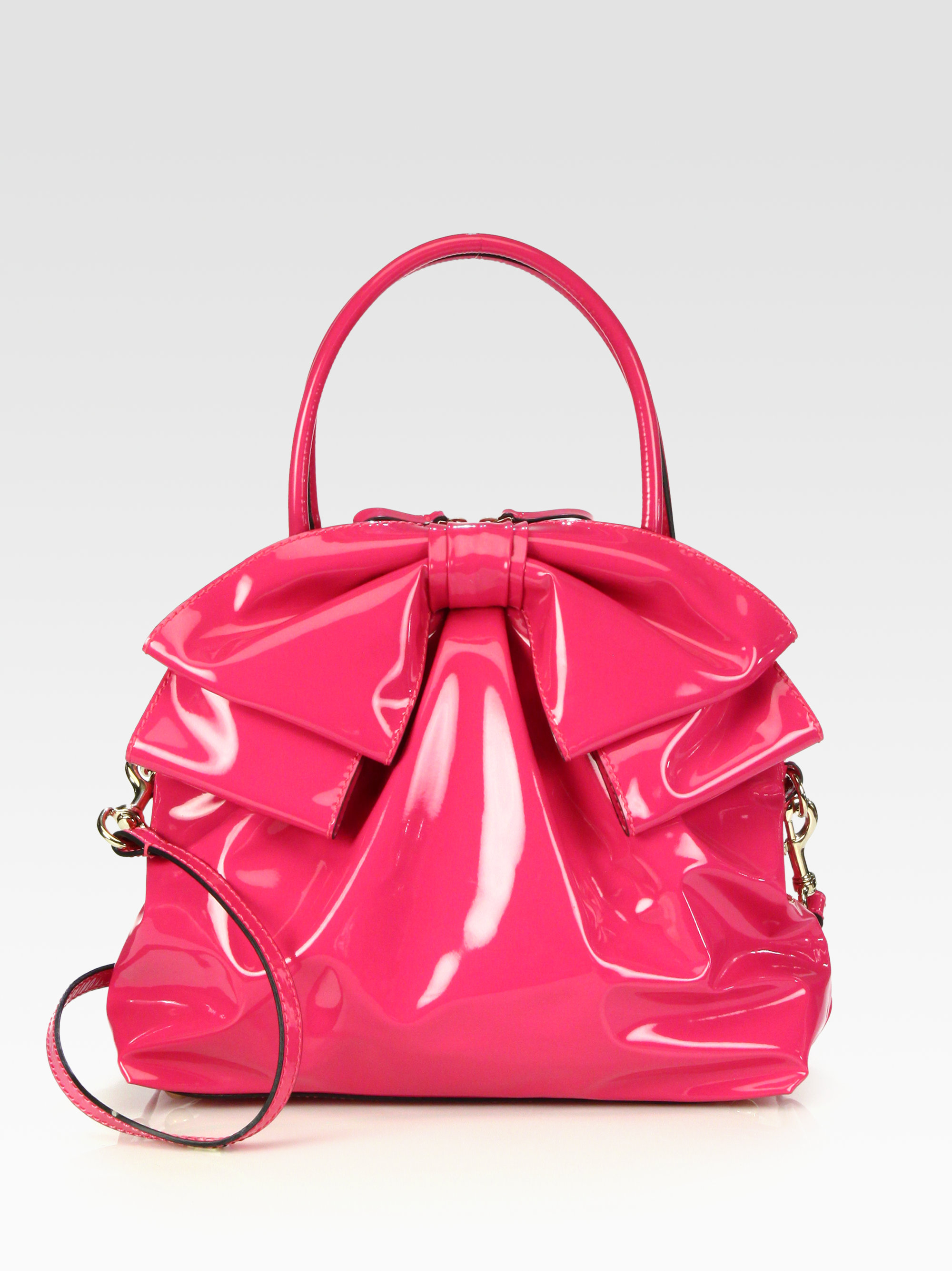 Valentino Patent Leather Bow Bag in Purple (fuchsia) Lyst