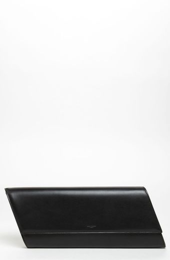 Yves Saint Laurent Diagonale Leather Clutch - Lyst