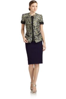Zac Posen Gloss Trim Boucle Tweed Jacket - Lyst
