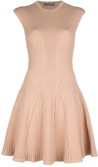 Alexander McQueen Flared Sleeveless Dress - Lyst
