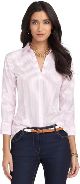 Brooks Brothers Noniron Fitted Double Dash Stripe Dress Shirt - Lyst