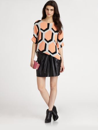Diane Von Furstenberg Jan Leather Skirt - Lyst