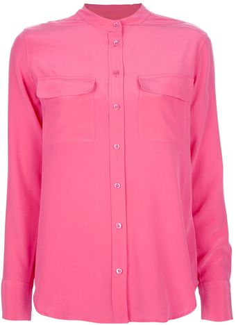 Equipment Collarless Slim Signature Shirt - Lyst