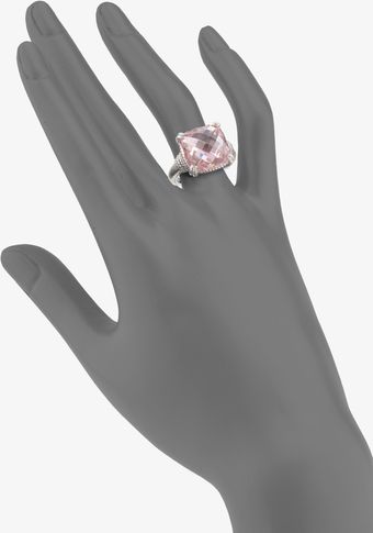 Judith Ripka Pink Crystal and Sterling Silver Ring - Lyst