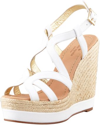 Kate Spade Liv Tumbled Calfskin Wedges - Lyst