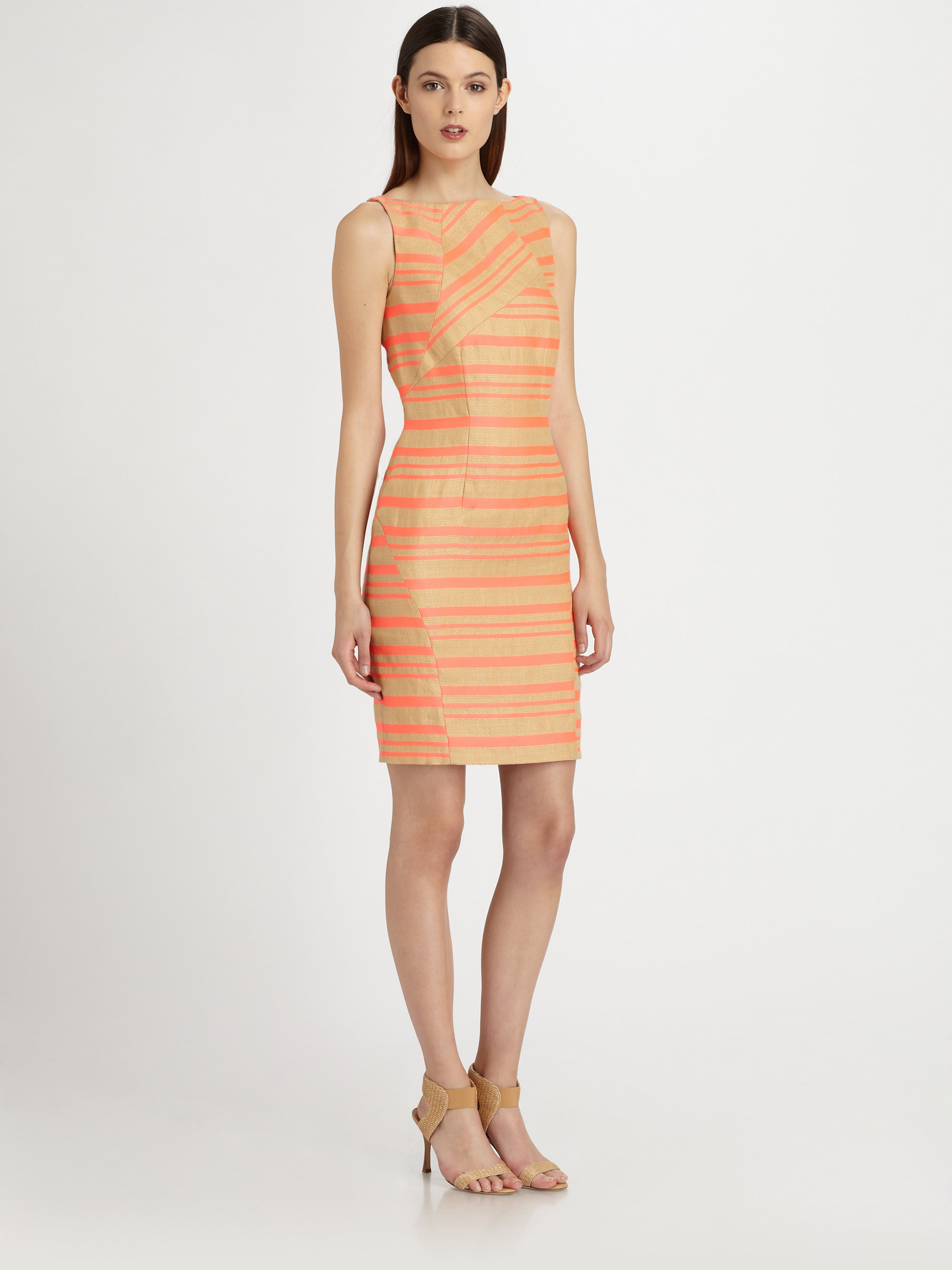 Thakoon Stripe Shift Dress in Orange (pink) Lyst