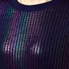 Asos Jumper in Oil Slick Foil in Blue (navy) - Lyst