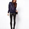 Asos Jumper in Oil Slick Foil in Blue (navy) - Lyst