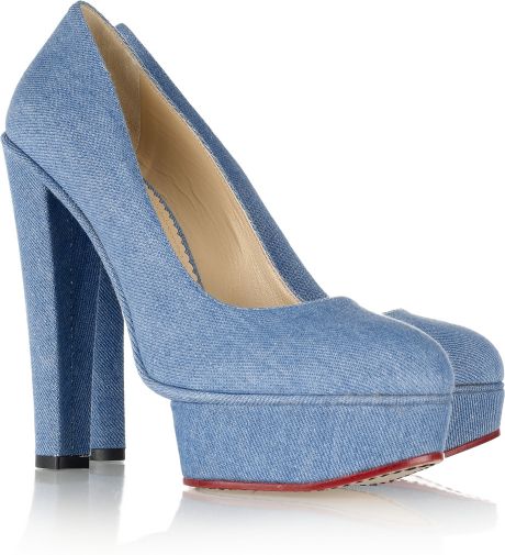platform denim shoes