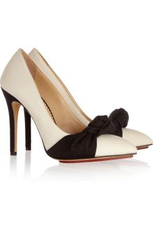 Charlotte Olympia Ava Twotone Canvascovered Leather Pumps - Lyst