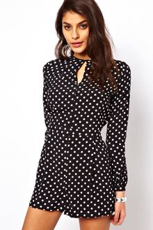 ASOS Collection Spot Print Playsuit  - Lyst