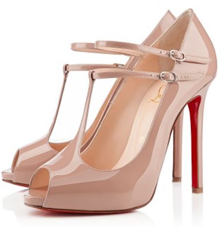 beige t strap pumps