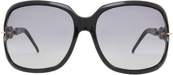 Gucci Sunglasses in Shiny Black Dark Gray Ochre - Lyst