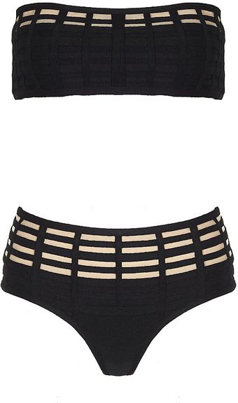 Hervé Léger Leah Bandeau Bikini - Lyst