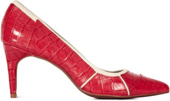 Reiss Dominique Panel Detail Mid Heel Court - Lyst