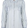 Tory Burch Contrast Stripe Shirt in Gray (grey) - Lyst