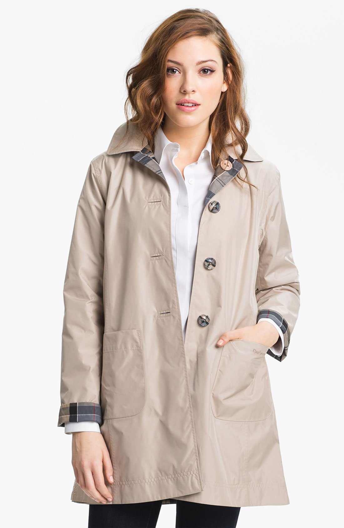 Barbour 'Derby Mackintosh' Reversible Raincoat in Beige (cream) Lyst