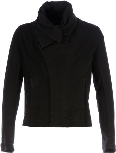 Julius Fold Over Collar Jacket in Black for Men Lyst Julius Fold Over Collar Jacket in Black for Men Lyst