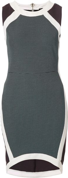Topshop Mixed Texture Bodycon Dress - Lyst