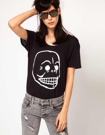 Cheap Monday Skull T-Shirt - Lyst