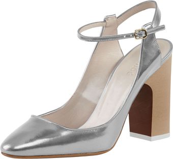 Chloé Metallic Leather Anklestrap Pump - Lyst