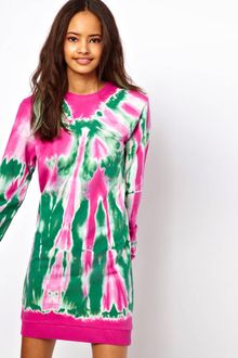 ASOS Collection Asos Sweat Dress in Tie Dye Print - Lyst