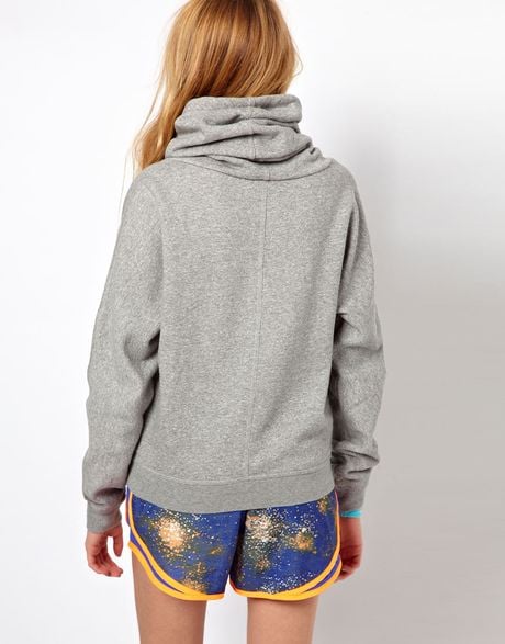 Nike Funnel Neck Hoodie in Gray (darkgrey) | Lyst