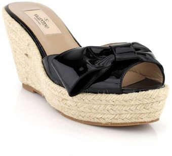 Valentino Black Patent Mena Espadrille - Lyst