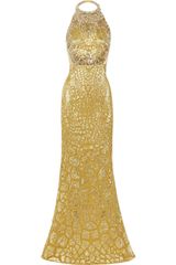 Alexander McQueen Crystal Embellished Silk-blend Gown