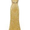 Alexander Mcqueen Crystal Embellished Silkblend Gown in Gold - Lyst