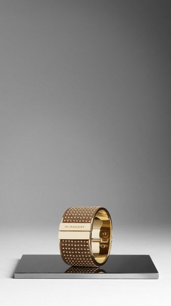 Burberry Studded Leather Cuff - Lyst