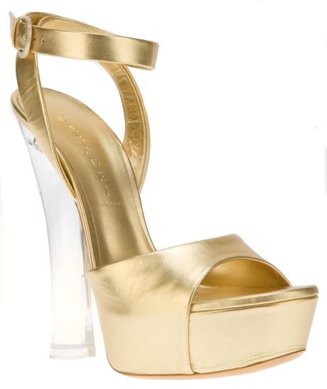 gold small block heel sandals