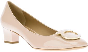 Ferragamo Buckle Court Shoe - Lyst