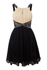 Little Mistress Mesh Side Halter Neck Dress