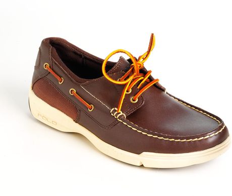 Polo Ralph Lauren Carrick Leather Boat Shoes in Brown for Men | Lyst